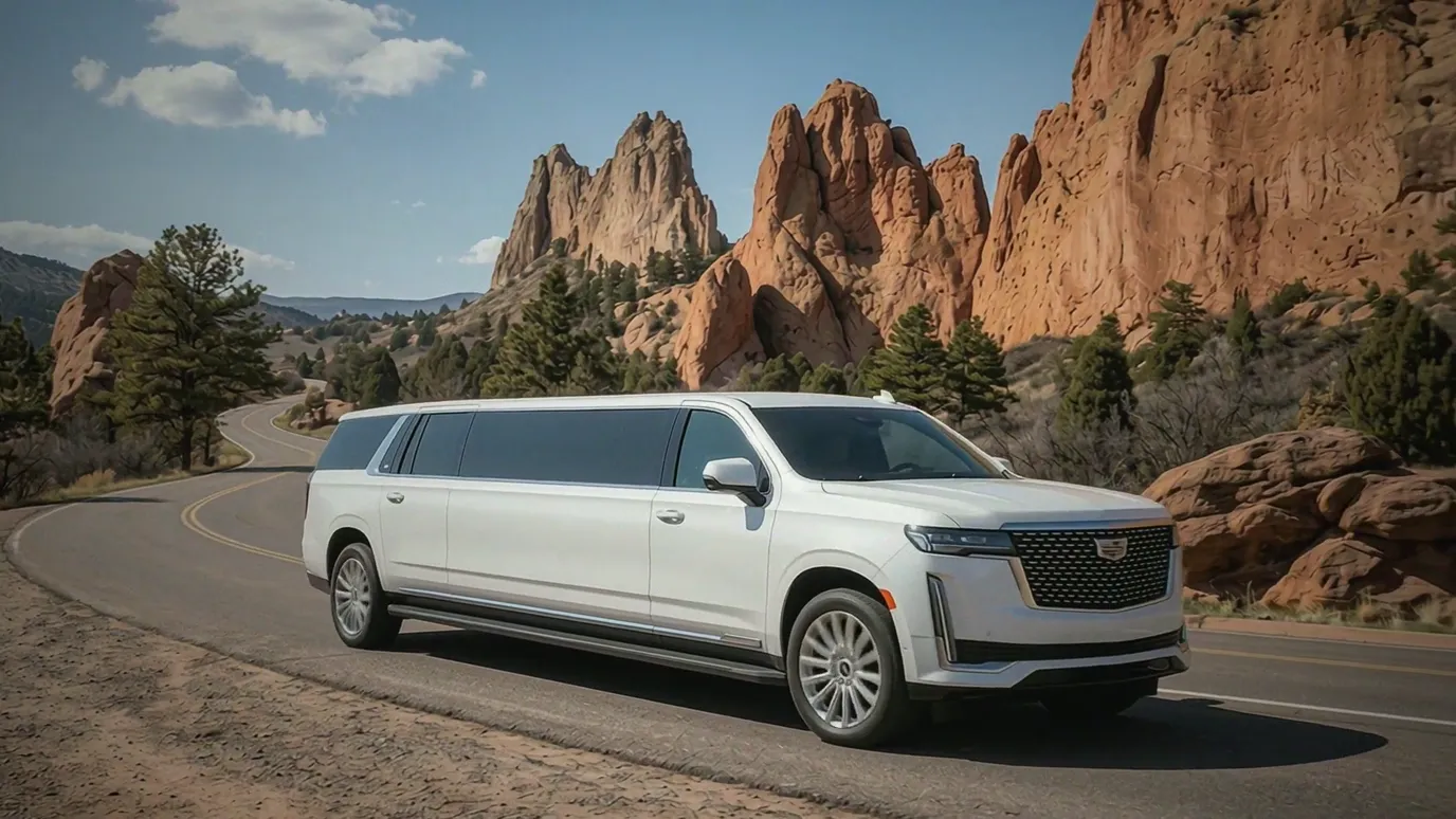 Manitou Springs white Cadillac Escalade 20 passenger stretch limo