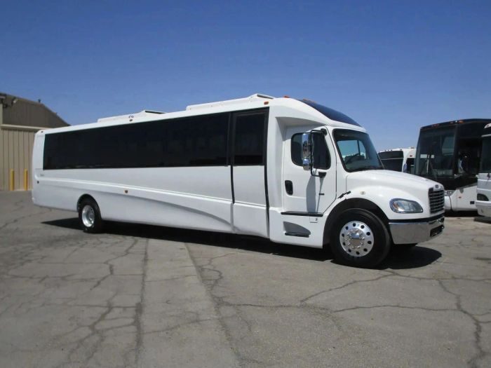 Large white party bus